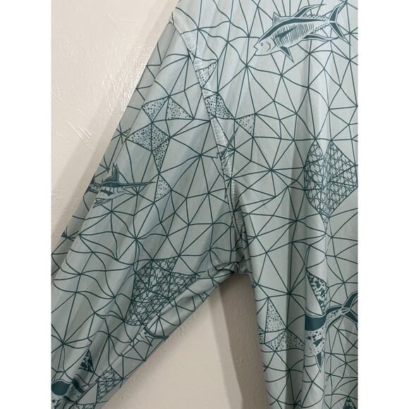 AFTCO Prisma Performance Shirt Size S Fishing UPF Mahi Mahi Geometric Dad Tuna - Picture 5 of 12